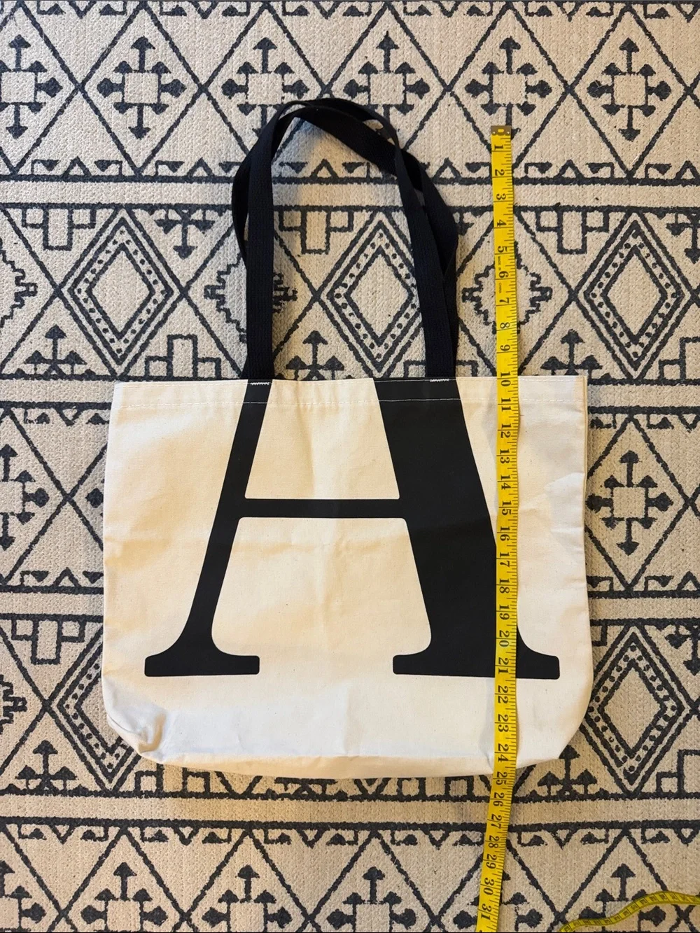The Atlantic Canvas Tote Bag with Black 'A' Initial and The Atlantic